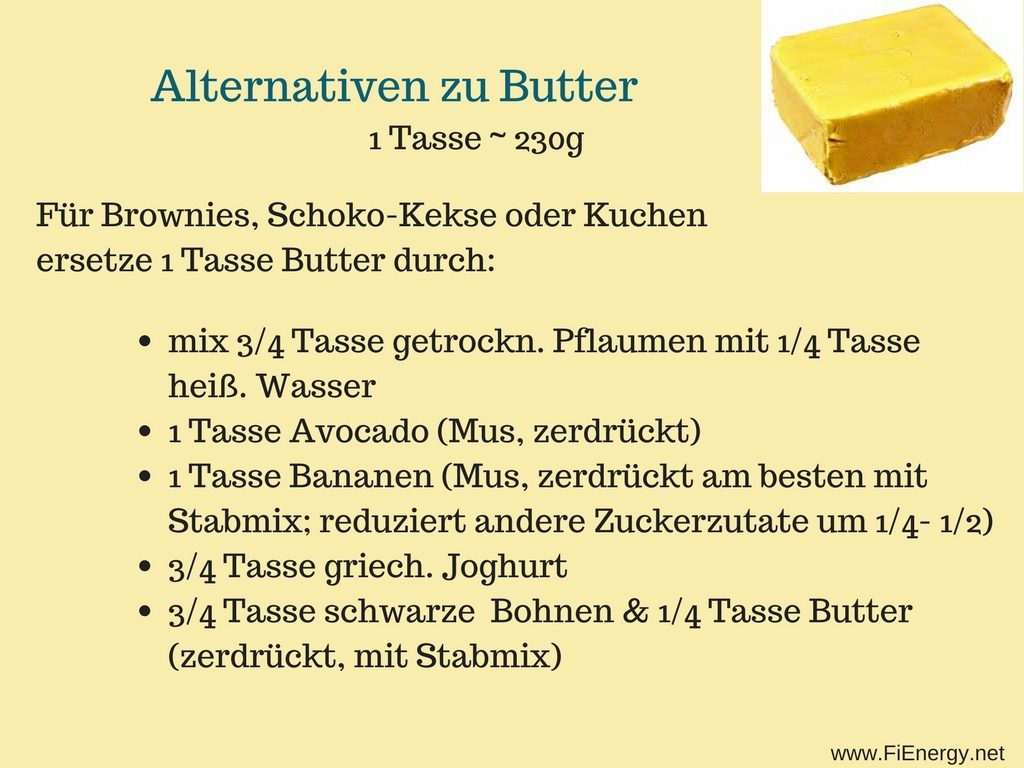 Zutatenersatz butter für Brownies