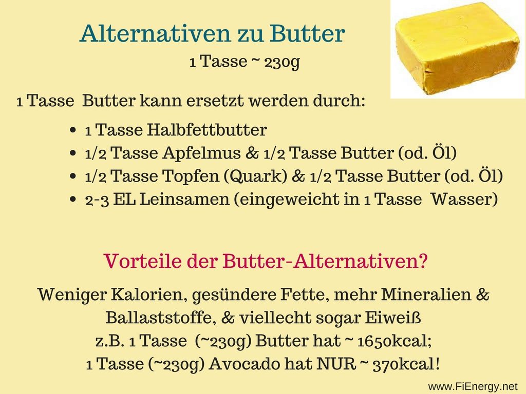 Zutatenersatz butter