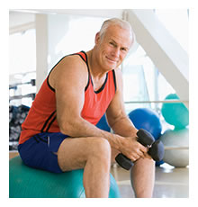 elderly, man, weights, dumbbell, active